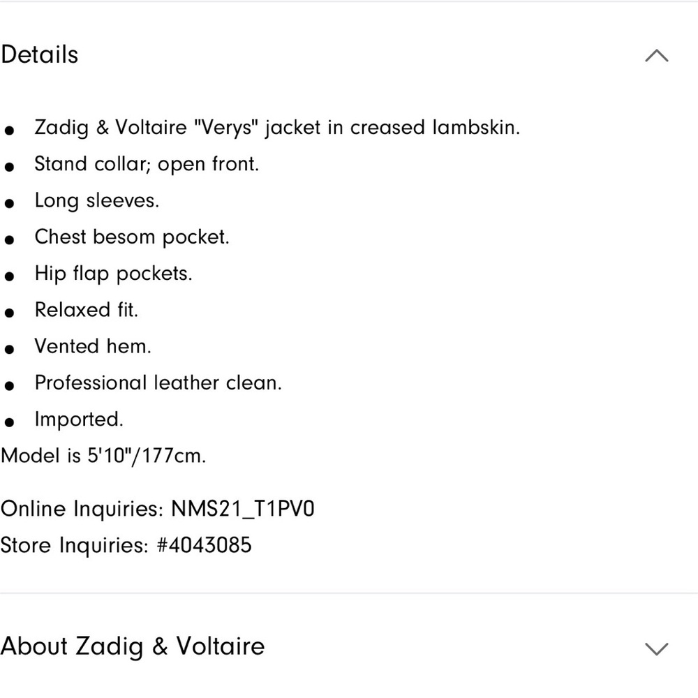Zadig & Voltaire Verys Light Blue Leather Blazer NEW NEVER WORN - Picture 9 of 9